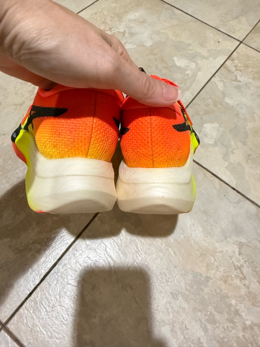 ASICS Meta Speed Sky Yellow and Red Speed Running Shoes - Picture 5 of 6